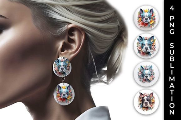 3D Floral Fantasy Boston Terrier Earring: A Modern Fusion of Whimsy and Craftsmanship