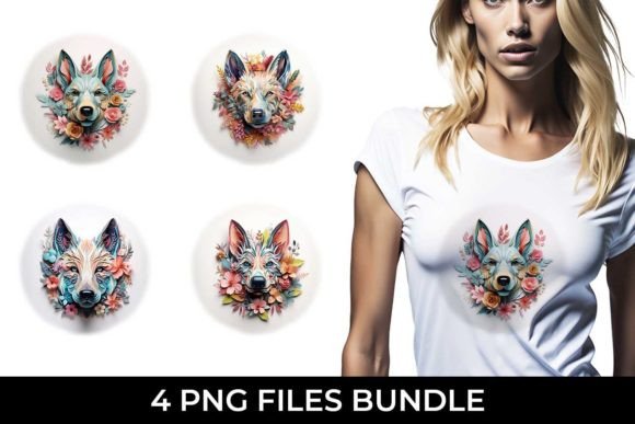 3D Floral Fantasy German Shepherd PNG: A Visual Revolution in Custom Apparel