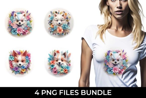 3D Floral Fantasy Pomeranian Sublimation: Where Whimsy Meets Wardrobe