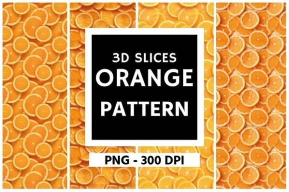 3D Orange Slice Background Pattern 01