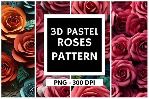 3D Roses Flowers Pattern Background 03: Elevating Visual Storytelling with Dimensional Beauty