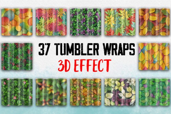 3D Wild Tree Leaves Tumbler Wrap