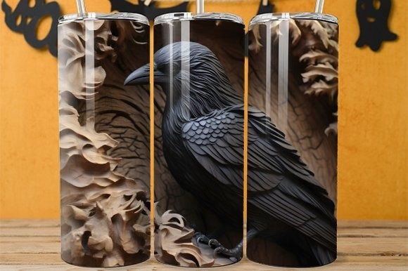 Elevating Halloween Sublimation: The Strategic Value of 3D Black Raven Tumbler Wraps