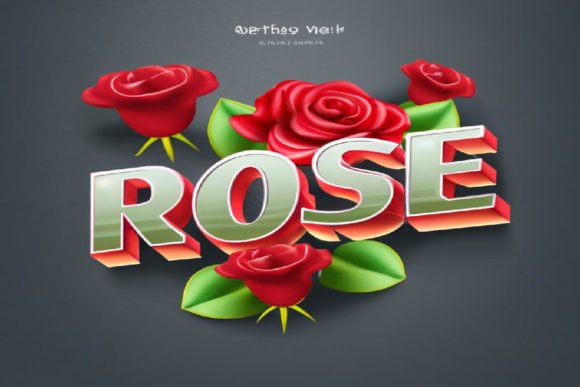 Red Rose 3d Text Effect Editable for Stunning Branding