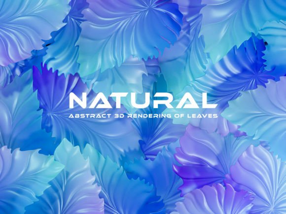 Transform Your Visual Content with Blue Leaves Natural 3D Background